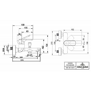 Смеситель для ванны и душа Villeroy&Boch O.novo TVT10400100061 хром купить в интернет-магазине сантехники Sanbest