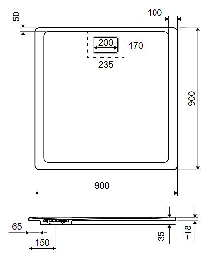 Душевой поддон Excellent Lavano 90x90 бежевый купить в интернет-магазине Sanbest