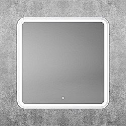 Зеркало Art&Max GENOVA AM-Gen-800-800-DS-F-White в ванную от интернет-магазине сантехники Sanbest