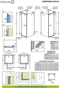 Душевой уголок Radaway Euphoria KDJ+S 110х80 купить в интернет-магазине Sanbest