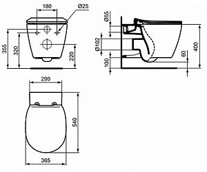 Унитаз подвесной с инсталляцией Ideal Standard Prosys Connect R030701 белый/кнопка хром, с крышкой микролифт купить в интернет-магазине Sanbest