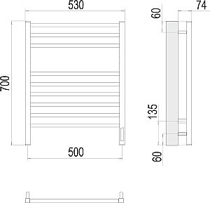 Полотенцесушитель электрический Terminus Ватикан П9 500х700 купить в интернет-магазине сантехники Sanbest