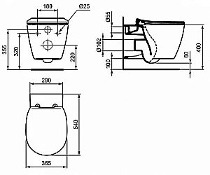 Унитаз подвесной с инсталляцией Ideal Standard Prosys Connect R030701 белый/кнопка хром, с крышкой микролифт купить в интернет-магазине Sanbest