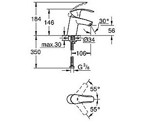 Смеситель для раковины Grohe Eurosmart New 32467002 уценка купить в интернет-магазине сантехники Sanbest