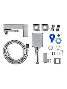 Смеситель для ванны с душем WONZON & WOGHAND CUBE, Хром (WW-88639016-CR) купить в интернет-магазине сантехники Sanbest