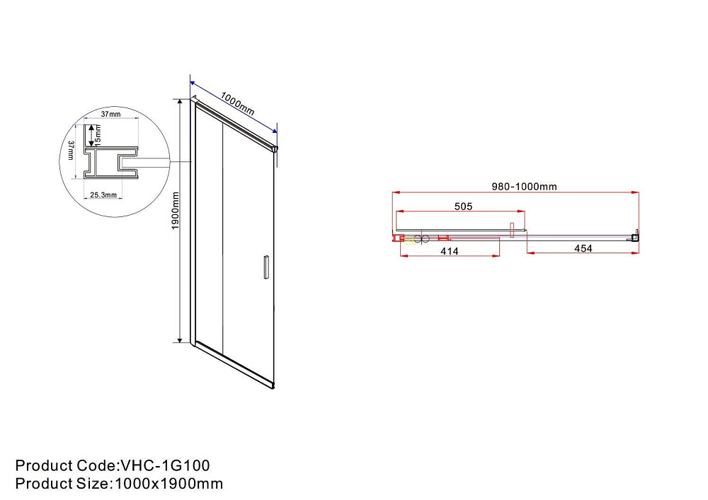 Душевой уголок Vincea Garda VSS-1G1012CH 100x120 купить в интернет-магазине Sanbest