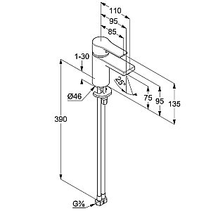 Смеситель для раковины Kludi Zenta SL 483890565WR4 хром купить в интернет-магазине сантехники Sanbest