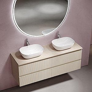 Столешница Sancos 140 TT140A2X с отверстием под смеситель, кремовая для ванной в интернет-магазине сантехники Sanbest