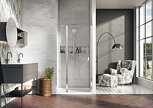 Душевая дверь Radaway Nes 8 DWJ II 110 стекло прозрачное/профиль хром купить в интернет-магазине Sanbest