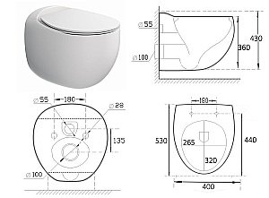 Унитаз Art&Max FORLI AM020CHR/SC белый, с крышкой микролифт, безободковый купить в интернет-магазине Sanbest