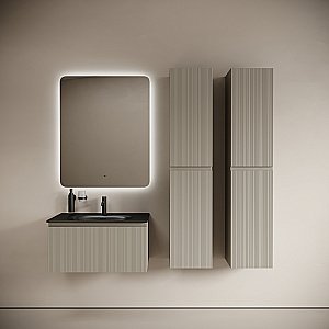 Тумба с раковиной Sancos CODE CD80GP/CN13002MB 80 серая платина для ванной в интернет-магазине Sanbest