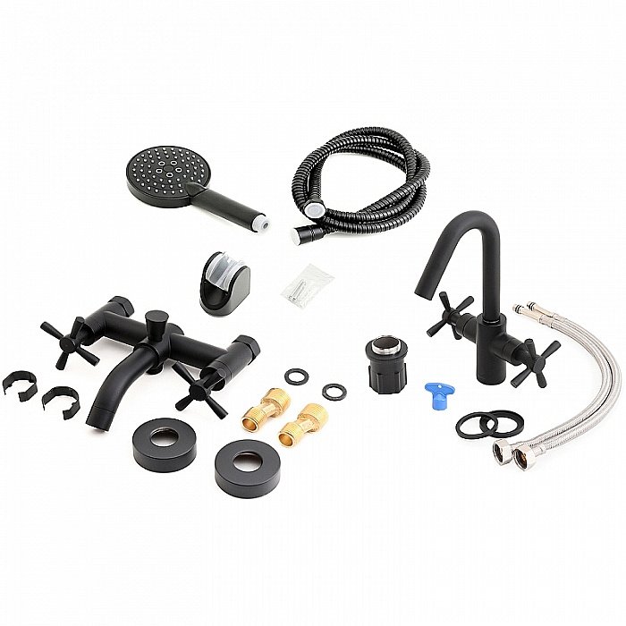 Набор смесителей Orange Mia M34-311b черный купить в интернет-магазине сантехники Sanbest