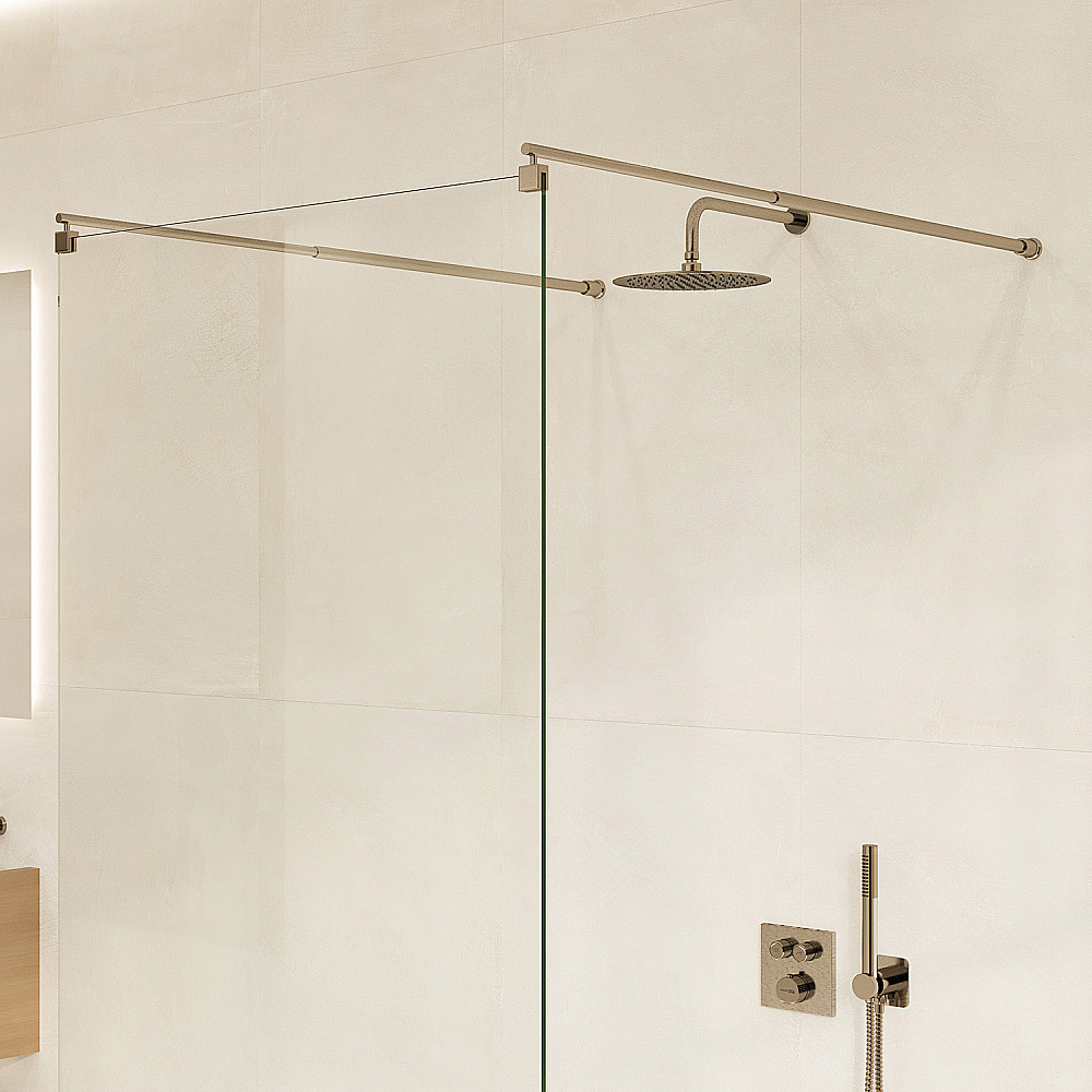 Душевое ограждение WasserKRAFT Vechte 60W40BN 120 фиксатор никель/стекло прозрачное купить в интернет-магазине Sanbest