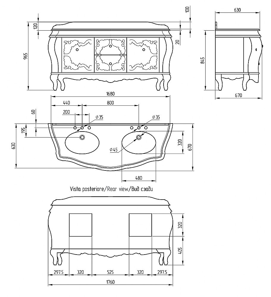 Тумба с раковиной Migliore Valensa 176 белая для ванной в интернет-магазине Sanbest