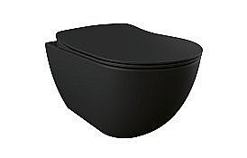 Унитаз подвесной Creavit Free FE322-11SM00E-0000 черный матовый, безободковый купить в интернет-магазине Sanbest
