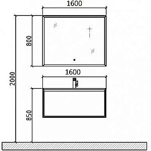 Зеркало Black&White Universe U909.MR1600 160х80 LED, сенсорное в ванную от интернет-магазине сантехники Sanbest