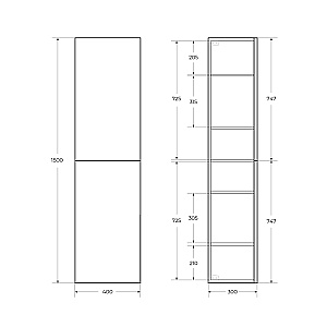 Пенал BelBagno BelBagno Due 40 DUE-1500-2A-SC-BL-P  Белый для ванной в интернет-магазине сантехники Sanbest