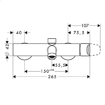 Смеситель для ванны Axor Citterio M 34420000 купить в интернет-магазине сантехники Sanbest