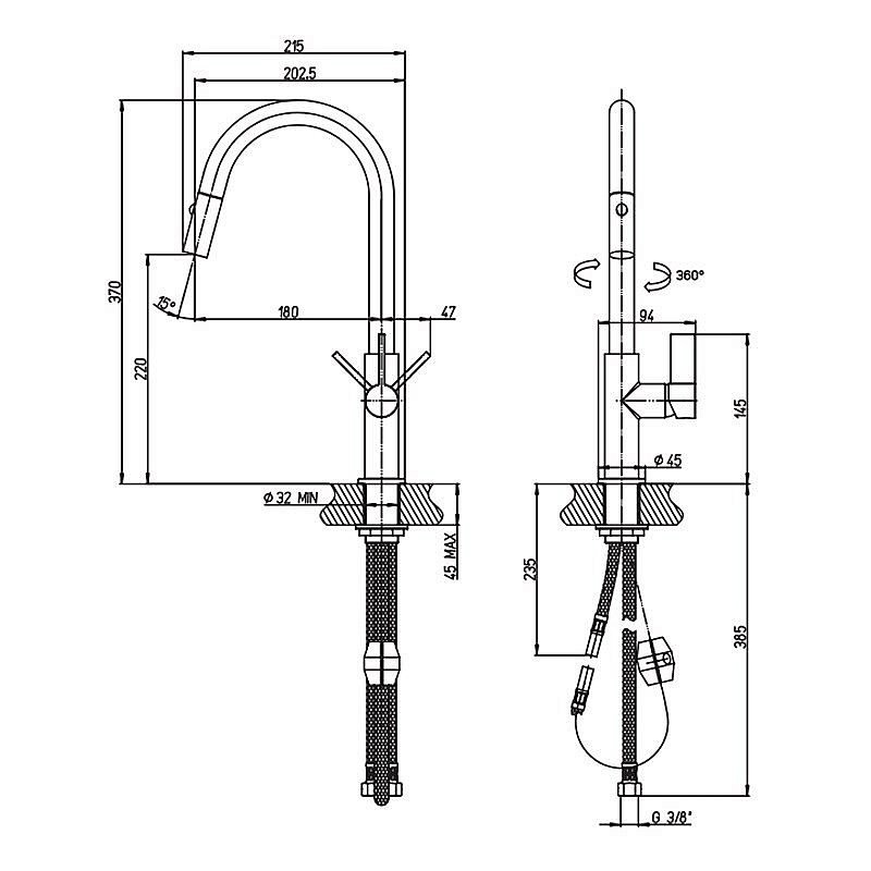 Смеситель для кухни PAINI Cox 78CR591SAKM хром купить в интернет-магазине сантехники Sanbest