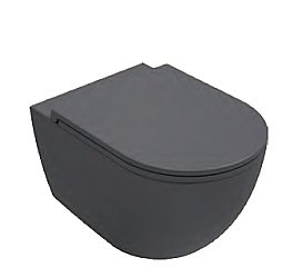 Унитаз подвесной Isvea VEA Rondo 10VA02002SV-2C антрацит матовый, безободковый купить в интернет-магазине Sanbest