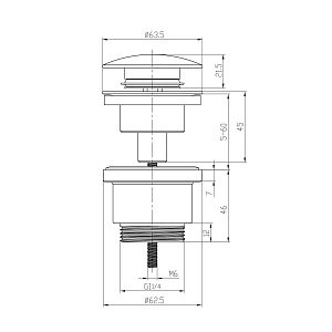 Донный клапан Lemark Click-Clack LM8500G купить в интернет-магазине сантехники Sanbest