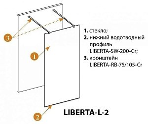 Душевое ограждение Cezares LIBERTA L-2 100x195 купить в интернет-магазине Sanbest