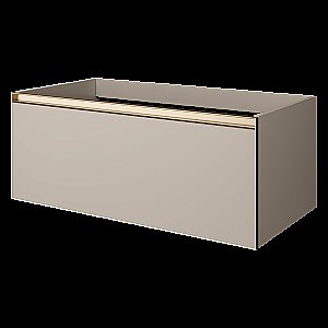 Тумба с раковиной Armadi Art QUATRO 1 100 DAPHNE/профиль MATT GOLD/раковина ANTHRACITE для ванной в интернет-магазине Sanbest