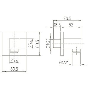 Подключение для шланга PAINI 50PZ503PQ черный матовый купить в интернет-магазине сантехники Sanbest