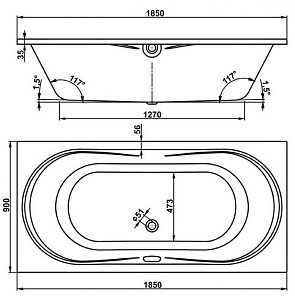 Ванна акриловая Vagnerplast Briana 185x90 купить в интернет-магазине Sanbest