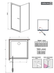 Душевой уголок Radaway Twist DWJ+S 100х80 купить в интернет-магазине Sanbest