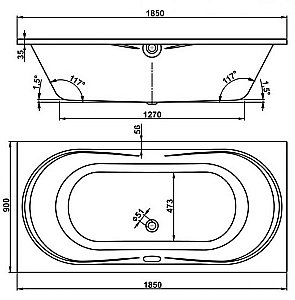 Ванна акриловая Vagnerplast Briana 185x90 купить в интернет-магазине Sanbest