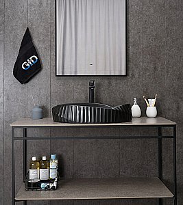 Раковина накладная Gid Creativo 60 Bm888 53358 черная матовая купить в интернет-магазине Sanbest