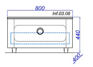 Нижняя тумба Aqwella Infinity 80 Inf.03.08 белая для ванной в интернет-магазине сантехники Sanbest