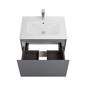 Тумба с раковиной Art&Max AM-Latina-600-1C-SO-GM/AM7117-60 Серый матовый для ванной в интернет-магазине Sanbest