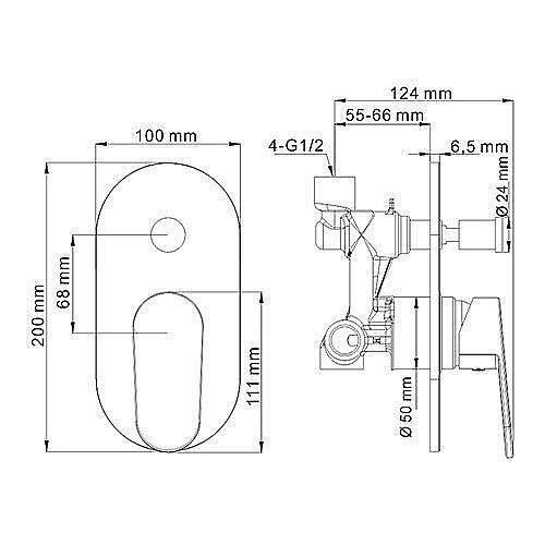Смеситель для душа WasserKRAFT Donau 5361 купить в интернет-магазине сантехники Sanbest