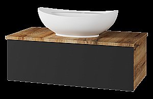 Тумба с раковиной Misty Ива - 90 П-Ива-01090-481Я графит/дуб вотан для ванной в интернет-магазине Sanbest