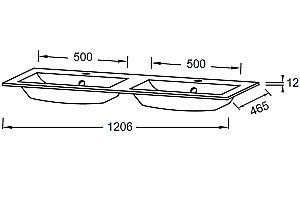 Раковина стеклянная Jacob Delafon Sherwood EB1831RU-DE1 120 двойная, матовая белая купить в интернет-магазине Sanbest
