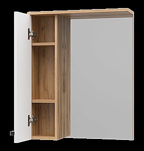 Зеркало со шкафом Misty Крафт 60 П-Кра-02060-011 Белый / Дуб Крафт Золотой в ванную от интернет-магазине сантехники Sanbest