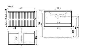 Тумба с раковиной Sancos Snob T 90 SNT90SM серая матовая для ванной в интернет-магазине Sanbest
