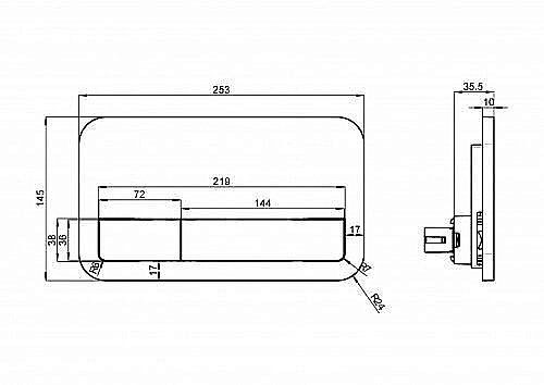 Клавиша смыва Villeroy&Boch Viconnect 92249069 хром матовый купить в интернет-магазине сантехники Sanbest