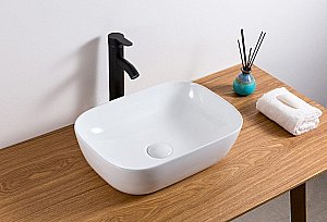 Раковина накладная Gid Geometrico 46 D1333 51183 белая купить в интернет-магазине Sanbest