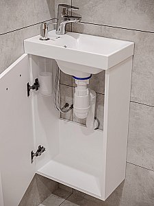 Мебель для ванной Cersanit LARA 40 со смесителем и дозатором, белая для ванной в интернет-магазине Sanbest