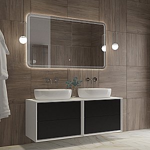 Зеркало с LED подстветкой Cezares DUET CZR-SPC-LED-TCH 140x80 в ванную от интернет-магазине сантехники Sanbest