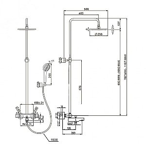 Душевая система Paini Cox 78YO687TH1KM черная купить в интернет-магазине сантехники Sanbest
