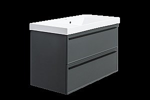Тумба с раковиной LA FENICE Elba Grigio TWIN 100 серая для ванной в интернет-магазине Sanbest