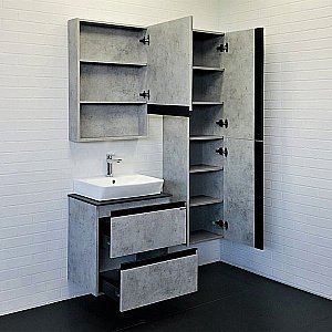 Тумба с раковиной Comforty Эдинбург 00-00005700 60 бетон светлый для ванной в интернет-магазине Sanbest