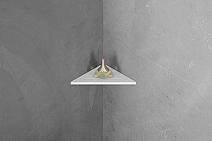 Угловая полочка для ванной комнаты Abber STEIN AS1652L 40 белая купить в интернет-магазине сантехники Sanbest