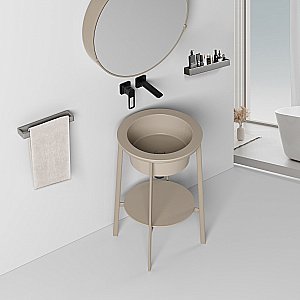 Консоль с керамической раковиной ABBER Bequem AC2130MK хаки матовый для ванной в интернет-магазине сантехники Sanbest