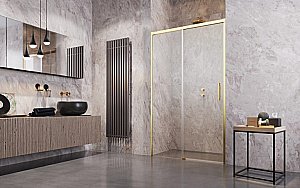 Душевая дверь Radaway Idea Gold DWJ 110 стекло прозрачное/профиль золото купить в интернет-магазине Sanbest