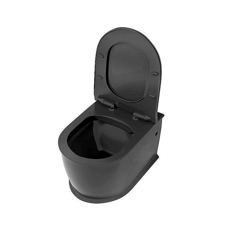 Унитаз подвесной Grossman Retro GR-4482BMS безободковый, с крышкой микролифт, черный матовый купить в интернет-магазине Sanbest